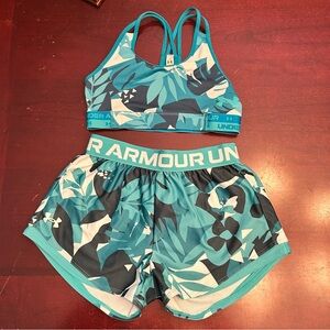Under Armour Teal and Black Athletic Set